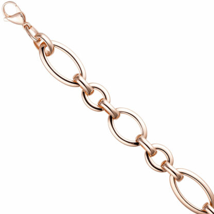 Armband Edelstahl/PVD rotgoldfarben oval