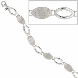 Armband mit Ovalen 925 Silber mit Glitzereffekt