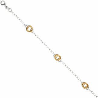 Armband 925 Silber/teilvergoldet Ringoptik