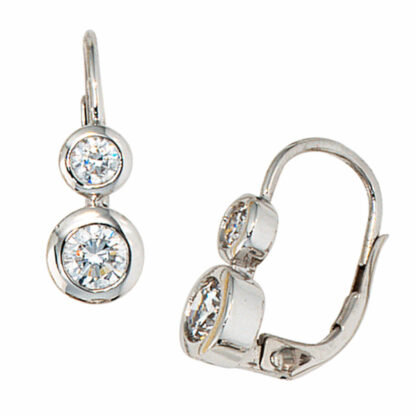 Boutons 333 Weißgold mit vier Zirkonia weiß
