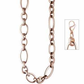 Collier Edelstahl/PVD rotgoldfarben oval