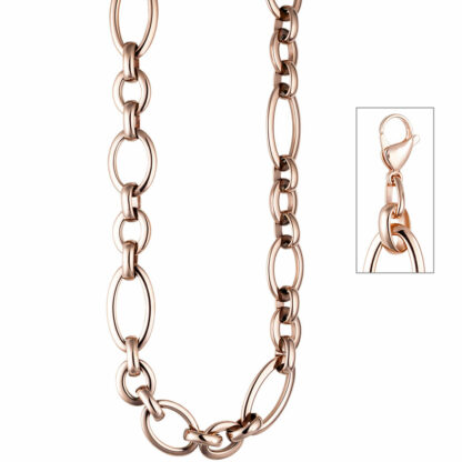 Collier Edelstahl/PVD rotgoldfarben oval