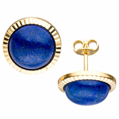 Ohrstecker 333 Gelbgold mit Lapis Lazuli
