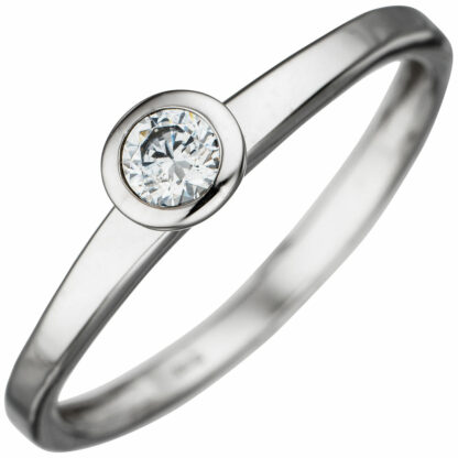 Ring 333 Weißgold mit Zirkonia weiß Einsteiner