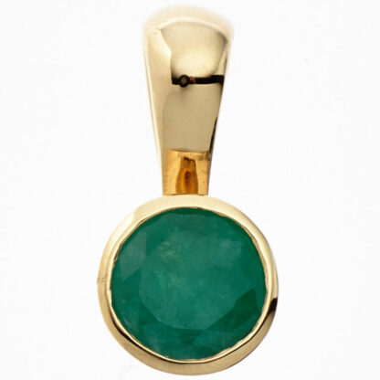 Anhänger 333 Gelbgold mit Smaragd rund