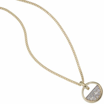 Anhänger 333 Gelbgold mit Zirkonia weiß – Bild 2