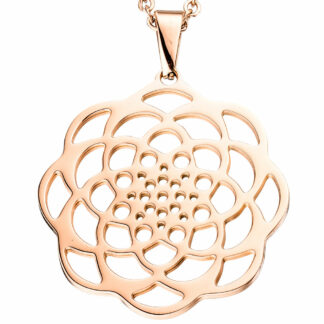 Anhänger "Blume" Edelstahl/PVD rotgoldfarben