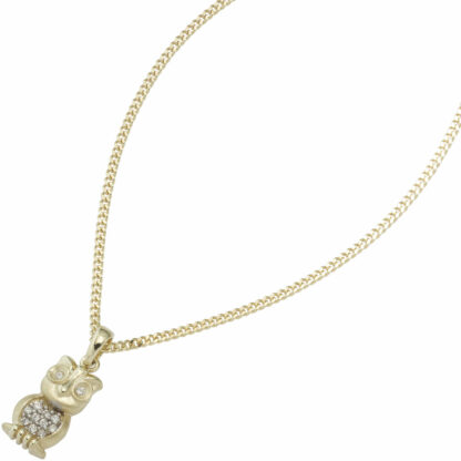 Anhänger "Eule"  333 Gelbgold mit Zirkonia weiß – Bild 2