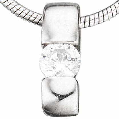 Anhänger 925 Silber mit Zirkonia weiß rechteckig
