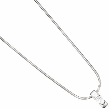 Anhänger 925 Silber mit Zirkonia weiß rechteckig – Bild 2