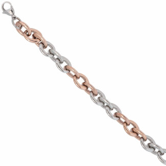 Armband Edelstahl und PVD rotgoldfarben Anker