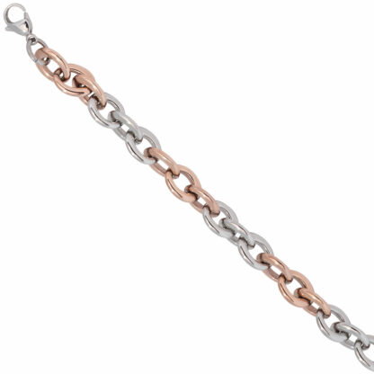 Armband Edelstahl und PVD rotgoldfarben Anker