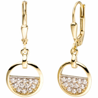 Boutons 333 Gelbgold mit Zirkonia weiß