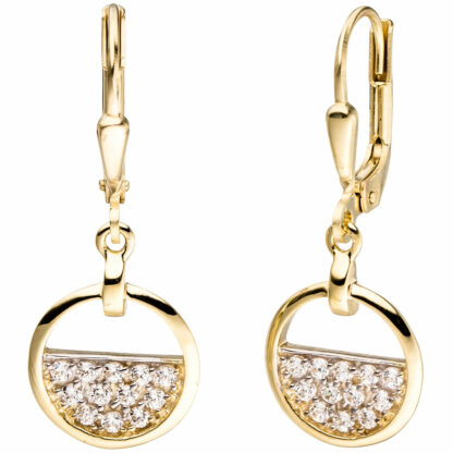 Boutons 333 Gelbgold mit Zirkonia weiß
