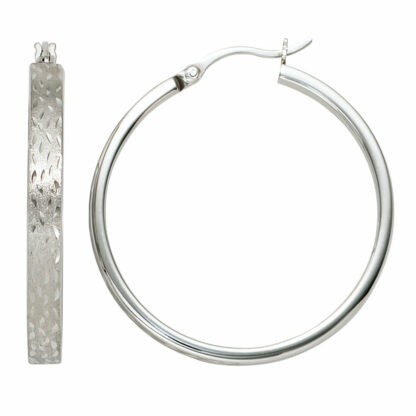 Creolen 925 Silber mit Dekor
