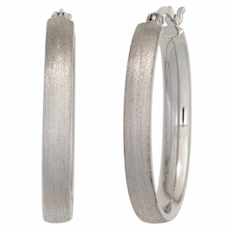 Creolen 925 Silber mattiert oval