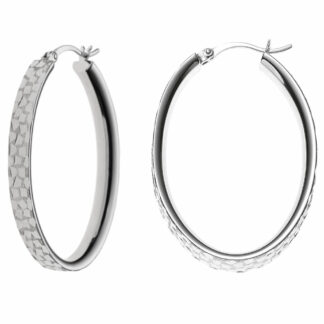 Creolen 925 Silber teilmattiert oval