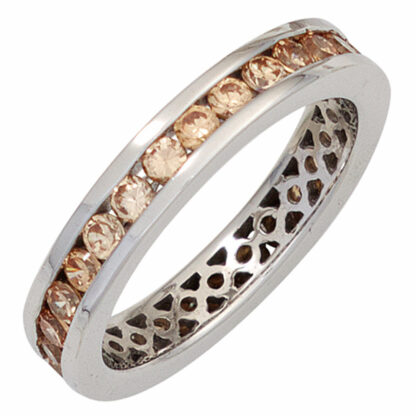 Memoire-Ring 925 Silber mit Zirkonia champagner