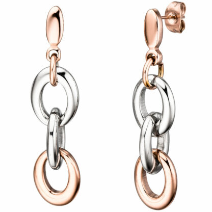 Ohrstecker/Ohrhänger Edelstahl und PVD rotgoldfarben Anker