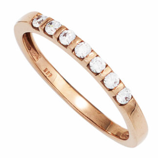 Ring 333 Rotgold mit 7 Zirkonia weiß
