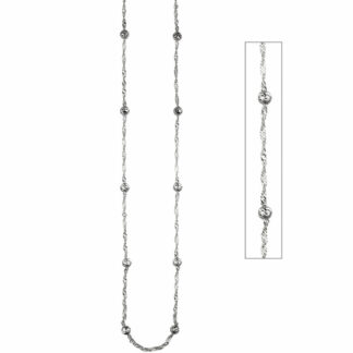 Singapurkette 925 Silber mit Kügelchen 90 cm