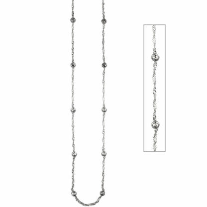 Singapurkette 925 Silber mit Kügelchen 90 cm