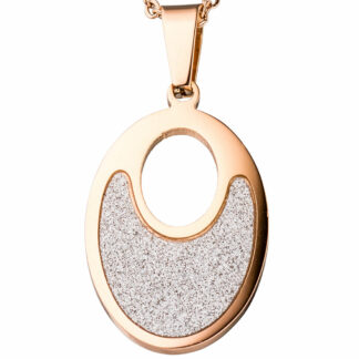 Anhänger Edelstahl/PVD rotgoldfarben mit Glitzereffekt