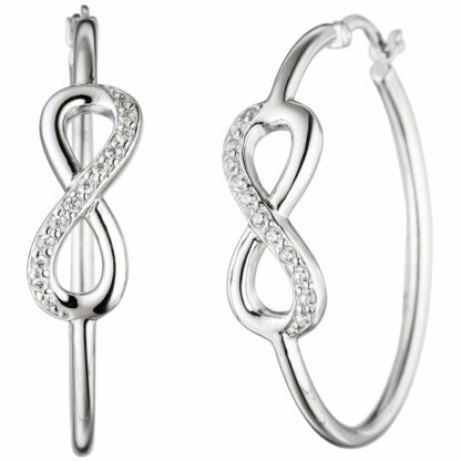 Creolen "unendlich" 925 Silber mit Zirkonia weiß