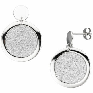 Ohrstecker rund Edelstahl mit Glitzereffekt