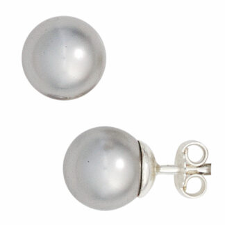 Ohrstecker 925 Silber mit Glasperlen grau