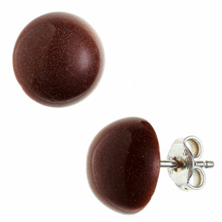 Ohrstecker 925 Silber mit Goldfluss-Steinen braun 10 mm
