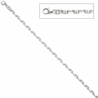 Steg-Anker-Armband 925 Silber 19 cm 3,4 mm