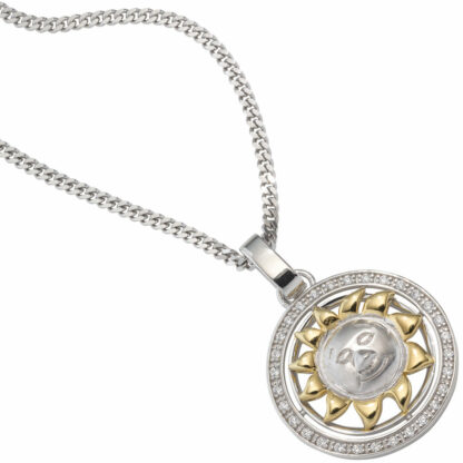Anhänger "Sonne" 925 Silber/teilvergoldet mit Zirkonia – Bild 2
