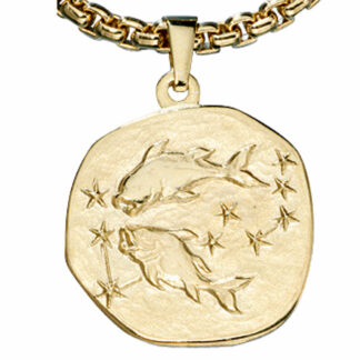 Anhänger Sternzeichen "Fische" 333 Gelbgold rund