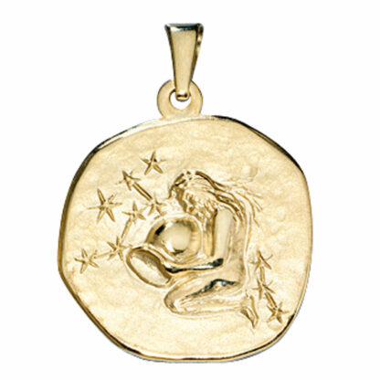 Anhänger Sternzeichen "Wassermann" 333 Gelbgold rund