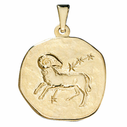 Anhänger Sternzeichen "Widder" 333 Gelbgold rund