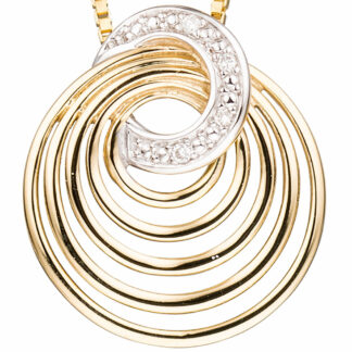 Brillant-Anhänger 585 Gelbgold Bicolor rund