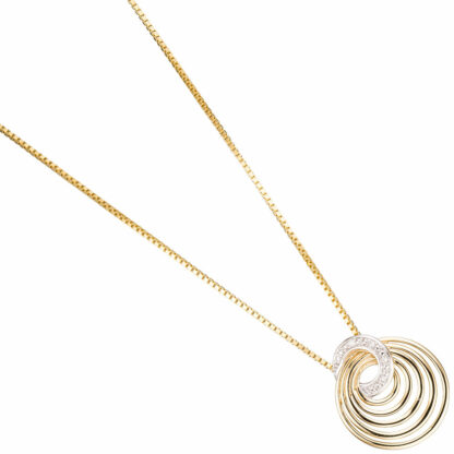 Brillant-Anhänger 585 Gelbgold Bicolor rund – Bild 2