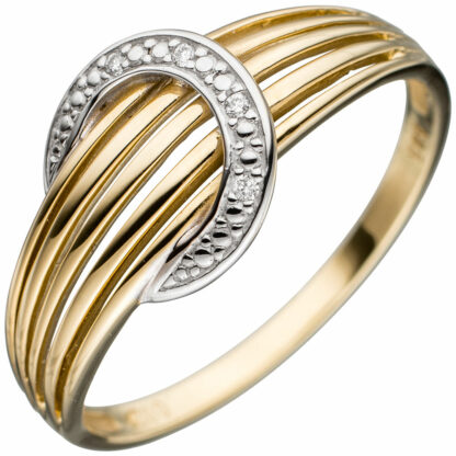 Brillant-Ring 585 Gelbgold Bicolor