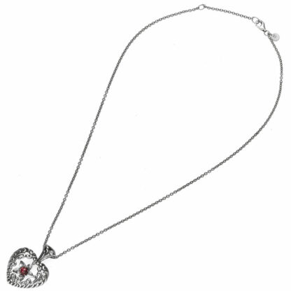 Collier mit Anhänger "Herz mit Blume" 925 Silber Granat – Bild 2