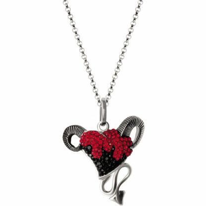 Collier mit Anhänger "Teufelsherz" 925 Silber mit SWAROVSKI ELEMENTS