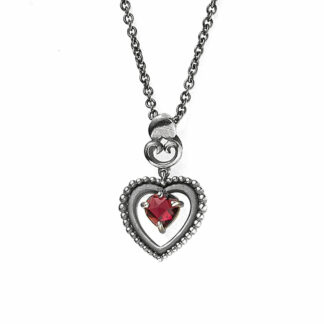 Collier "Herz" 925 Silber mit Granat