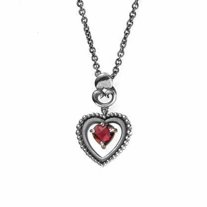 Collier "Herz" 925 Silber mit Granat