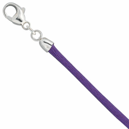 Collier Seide lila mit Karabinerverschluss 925 Silber – Bild 2