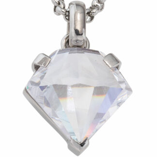 Anhänger Edelstahl mit Zirkonia weiß Diamantenform