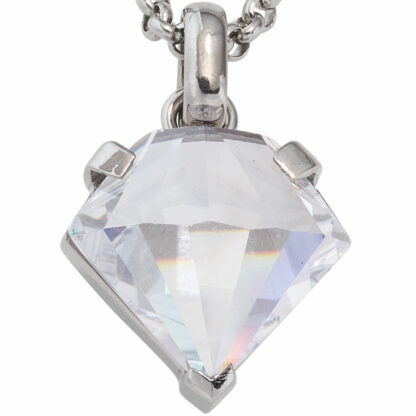 Anhänger Edelstahl mit Zirkonia weiß Diamantenform