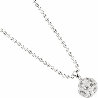 Anhänger Kugel 925 Silber mit Zirkonia weiß Spiral-Design – Bild 2