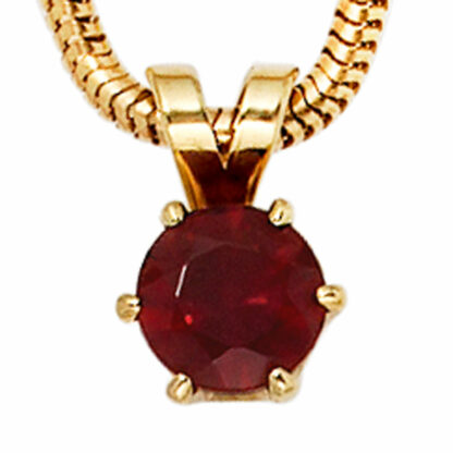 Anhänger Solitär 585 Gelbgold mit Granat rot