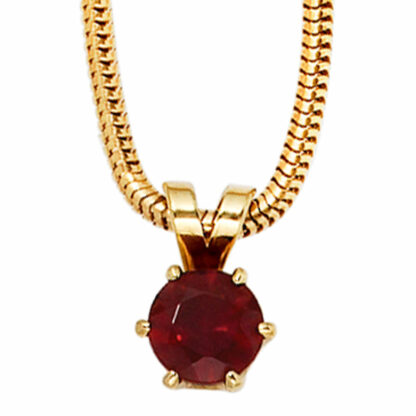 Anhänger Solitär 585 Gelbgold mit Granat rot – Bild 3