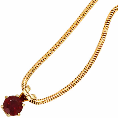 Anhänger Solitär 585 Gelbgold mit Granat rot – Bild 2